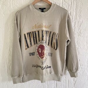 Forever 21 Sage Green National Athletics Football Graphic Sweatshirt Size Small